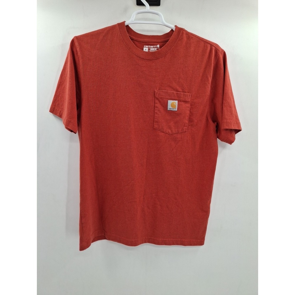 Carhartt Mens Loose Fit‎ Medium Orange Pocket T-Shirt